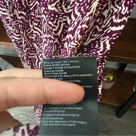 BA&SH Loa Midi dress in purple ivory print women’s size US 8 INT L - Picture 7 of 11